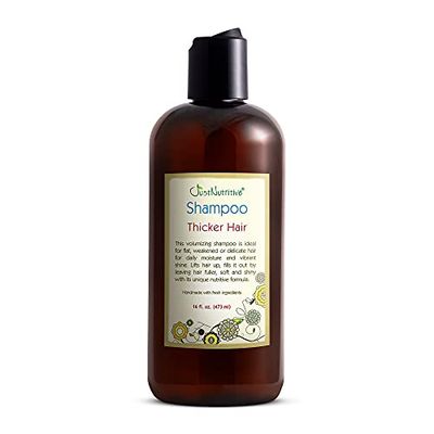 Just Nutritive Thicker Hair Shampoo Hair Thickening Hair Growth Thickening Shampoo Grow Thick Hair Hair Thickening Treatment for Men and Women 16 Oz