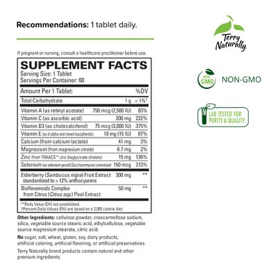 Terry Naturally ViraPro - Supplement with Herbal Blend for Immune Support - Supplement with Elderberry, Zinc Selenium - Support Immune Response - 60 Tablets (2 Pack)