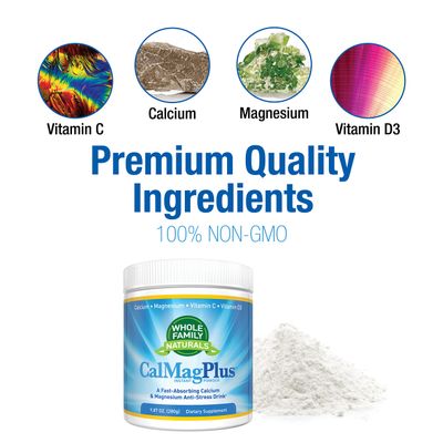 Calcium Magnesium Powder Supplement - CalMag Plus with Vitamin C D3 - Gluten Free, Non GMO - Natural Calm Cal Mag Drink - Cal-Mag for Muscles - Calm Sleep Magnesium Drink Powder - Calcium Supplement