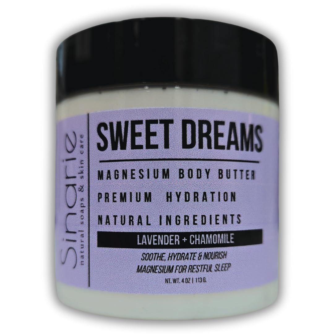 Sweet Dreams Magnesium Emulsified Body Butter, 4 oz., 1 Count Mango Butter Premium Magnesium Oil Natural Ingredients Magnesium Lotion