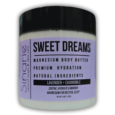 Sweet Dreams Magnesium Emulsified Body Butter, 4 oz., 1 Count Mango Butter Premium Magnesium Oil Natural Ingredients Magnesium Lotion