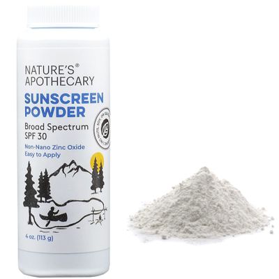 All-Natural, Benzene Free, Non Nano Zinc Oxide Sunscreen Powder SPF 30 - Water Sweat Resistant, Reef River Friendly, Hypoallergenic, Biodegradable, Made in USA by Nature&#39;s Apothecary
