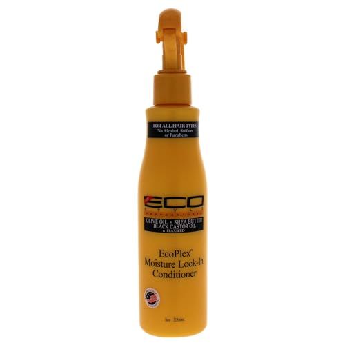 Eco Style Ecoco Ecoplex Moisture Lock-In Conditioner - Black Castor And Flaxseed Oil - Olive Oil And Shea Butter - Soft And Glowing Hair - Hydrating Formula - Soft Scent - Promotes Hair Growth - 8 Oz