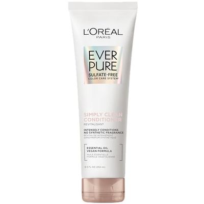 L&#39;Oreal Paris EverPure Sulfate Free Simply Clean Hair Conditioner, Hydrating Hair Care with Rosemary Essential Oils, 8.5 Fl Oz