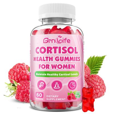 Cortisol Gummies for Women, Cortisol Supplements Gummies with Magnesium Ashwagandha Rhodiola Rosea and L-theanine Complex for Relaxation and Cortisol Levels, Raspberry Flavor, 60 Count