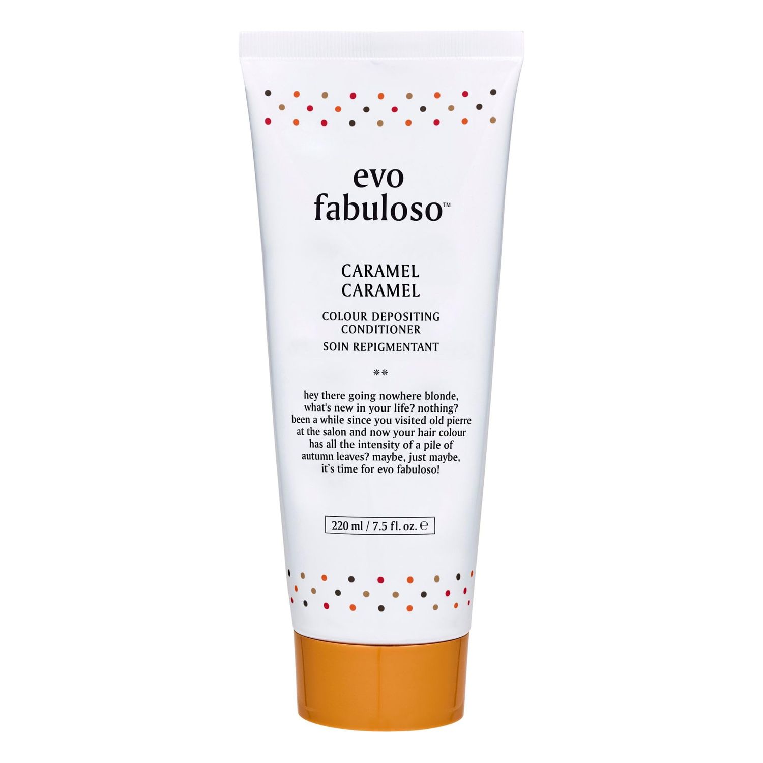 EVO Fabuloso Caramel Color Depositing Treatment - Color Care Conditioner for Color-Treated Hair - Nourishing Hair Treatment for Dry Hair Instant Colour Boost - 220ml 7.5 Fl Oz