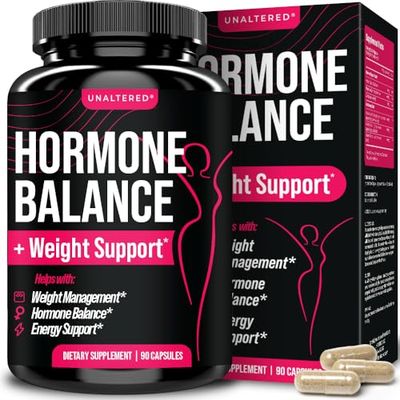 UNALTERED Hormone Balance for Women Weight Management - Natural Hormonal Wellness Support - Features Green Tea Extract, Cayenne, Magnesium, Zinc - 90 Vegan Capsules