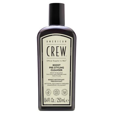 AMERICAN CREW Men&#39;s Pre Styler Boost Shampoo for Fine Thin Hair, Instantly Volumizing Formula, Adds Volume, Lift, Shine, Vegan, 8.4 fl oz