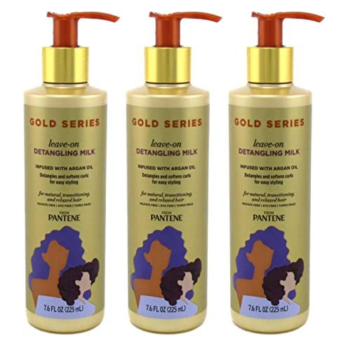 Pantene Gold Series Leave-In Detangling Milk 7.6 Ounce (Pack of 3)