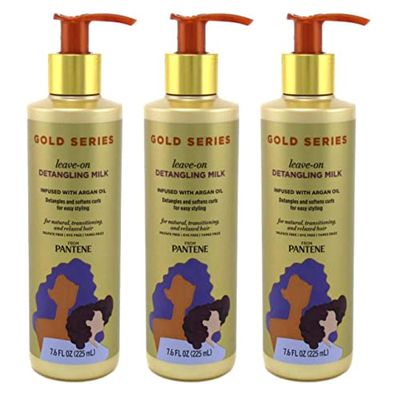Pantene Gold Series Leave-In Detangling Milk 7.6 Ounce (Pack of 3)