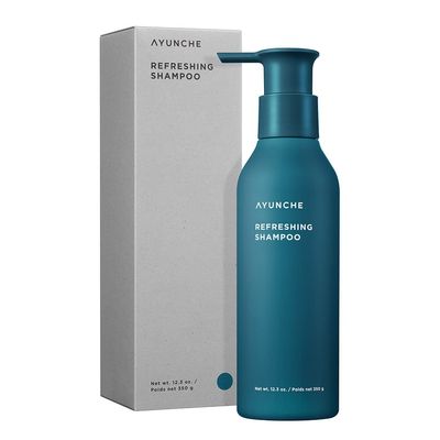 AYUNCHE Refreshing Shampoo for Oily Scalp, 11.8oz Purifying Cool Down Powerful Cooling Deep Cleansing Anti-Dandruff Shampoo Korean Salon Brand
