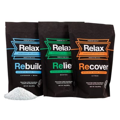 Relax Spa Bath, Epsom Dead Sea Salts, Aromatherapy Bath Salts for Hot Tub, Bath, or Spa, Infused with Magnesium, 3 Pack, Athletic Soak Therapy