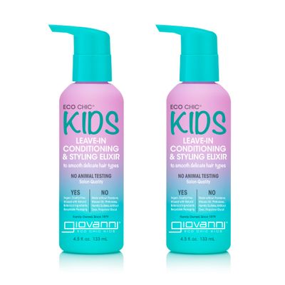 Eco Chic KIDs Leave-In Conditioning Styling Elixir - Kids Leave In Conditioner, Leave In Conditioner For Kids, For Smooth Delicate Hair Types, Salon Quality, Vegan - 4.5 Fl Oz (Pack of 2)