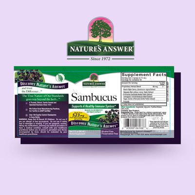 Nature's Answer Alcohol-Free Sambucus Extract Spray, 2-Ounces Immune System Support Vegan, Gluten-Free, No Artificial Flavors or Preservatives Single Count