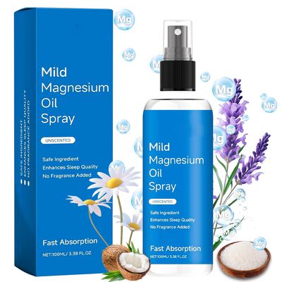 Magnesium Spray, Magnesium Oil Spray, No Unhealthy Trace Minerals - 100 Pure Organic Natural Topical Magnesium Spray, Magical Magnesium Skin Spray for Feet, Body, Sleep Relaxation (100ml)