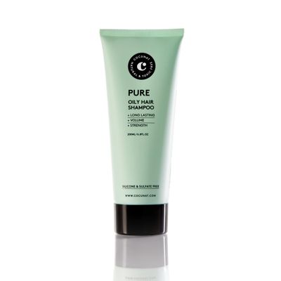 COCUNAT - Pure Shampoo for Oily Hair - Stronger, Fuller and Greaseless Hair - Sulfate Free Removes Toxins - Non Stinging - 200 ml