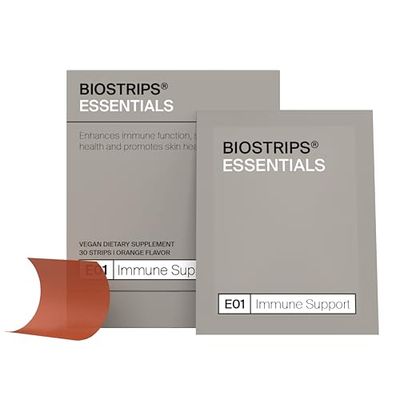 BIOSTRIPS Immune Support - 5-in-1 Immune Health - Oral Supplement Strips - Supports Immune Function, Gut Health, Skin - Vitamin C, Vitamin D, Zinc, Elderberry - 30 ct