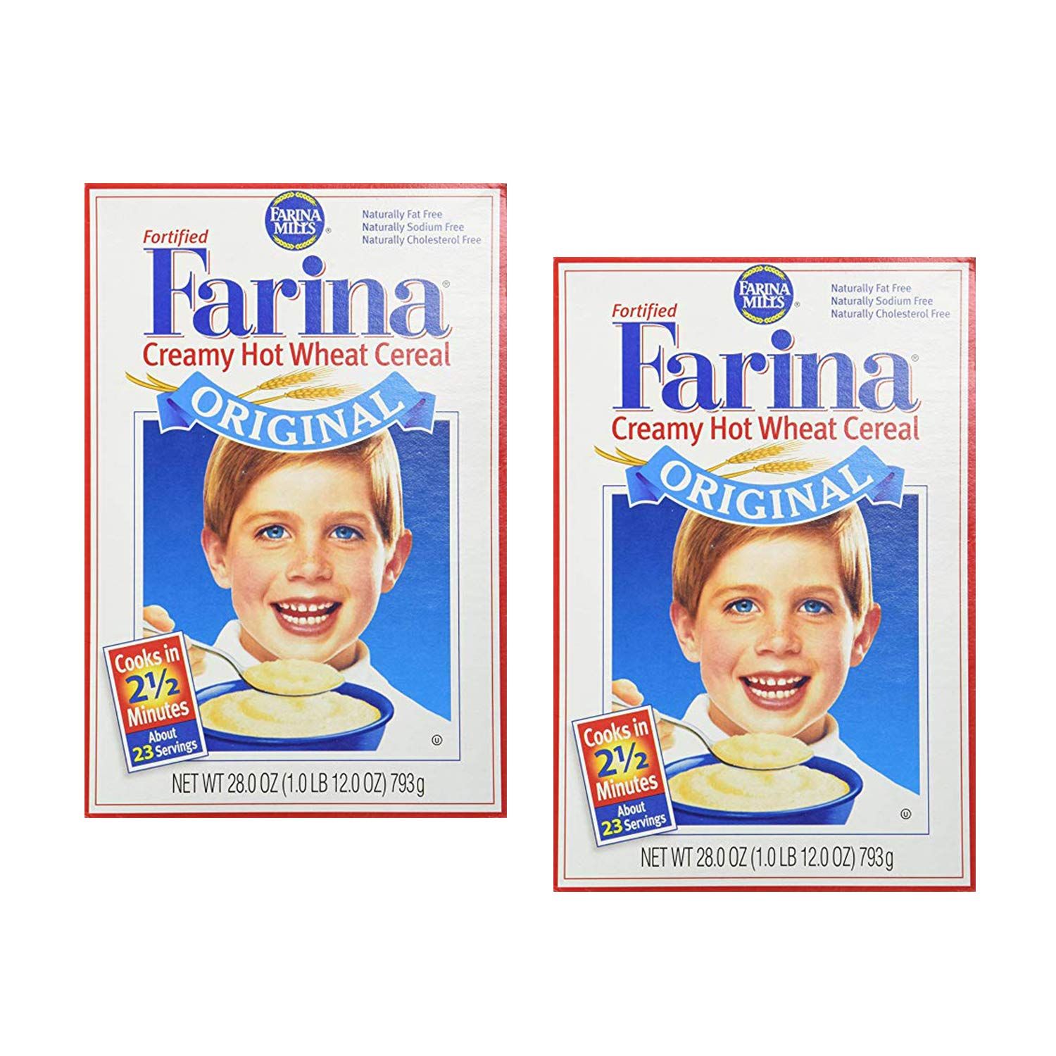 Farina Mills Fortified Farina Creamy Hot Wheat Cereal 28 oz (Packaging May Vary) (Pack of 2)