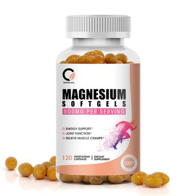 ORGEUOS Magnesium Glycinate 500mg Capsules, High Absorption Pure Magnesium Glycinate Supplements Softgels for Men Women, Support Energy, Muscle Joint Function, Non-GMO, Vegan, 120 Count