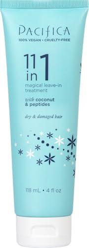 Pacifica Leave In Conditioner - 11 in 1 Magical Hair Treatment - Strengthen Repair Damaged Hair - Deep Conditioning for Dry Hair Adds Shine Anti-Frizz for Straight, Wavy Curly Hair Care, Vegan