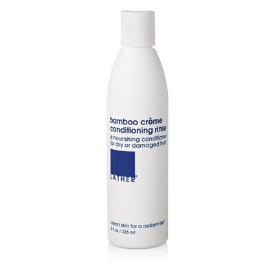 LATHER Bamboo Creme Conditioner - Hydrate Scalp on Dry or Damaged Hair - Light Weight Non-Greasy Formula - Gentle Daily Hair Detangler Conditioner for Dry Hair - Sulfate Free - 8 Fl Oz Bottle
