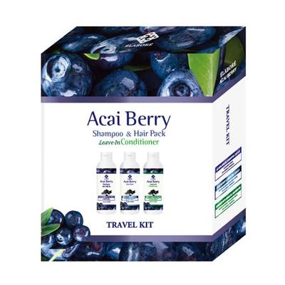 Elabore Acai Berry Travel Kit Shampoo, Pack, Leave-in 3oz each.