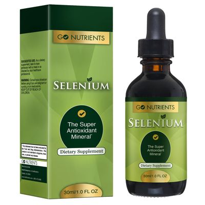 Go Nutrients Selenium Liquid Drops - 200mcg Selenomethionine for Men Women - Pure Thyroid Support Supplement - High Absorption Tincture - for Immune Antioxidant Health, Energy Support, 1 oz