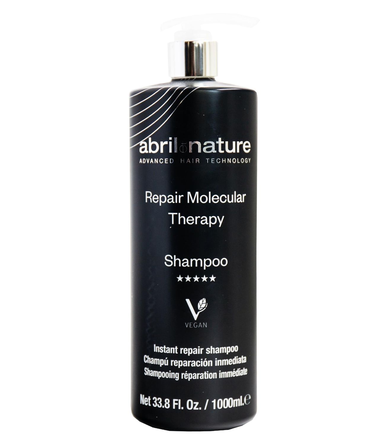 abril et nature - Professional Shampoo Molecular Therapy - For Extremely Damaged, Overprocessed, or Aging Hair - Restructures, Repairs, and Fills the Hair Fiber - Healthy and Strong Hair - 1000 ml