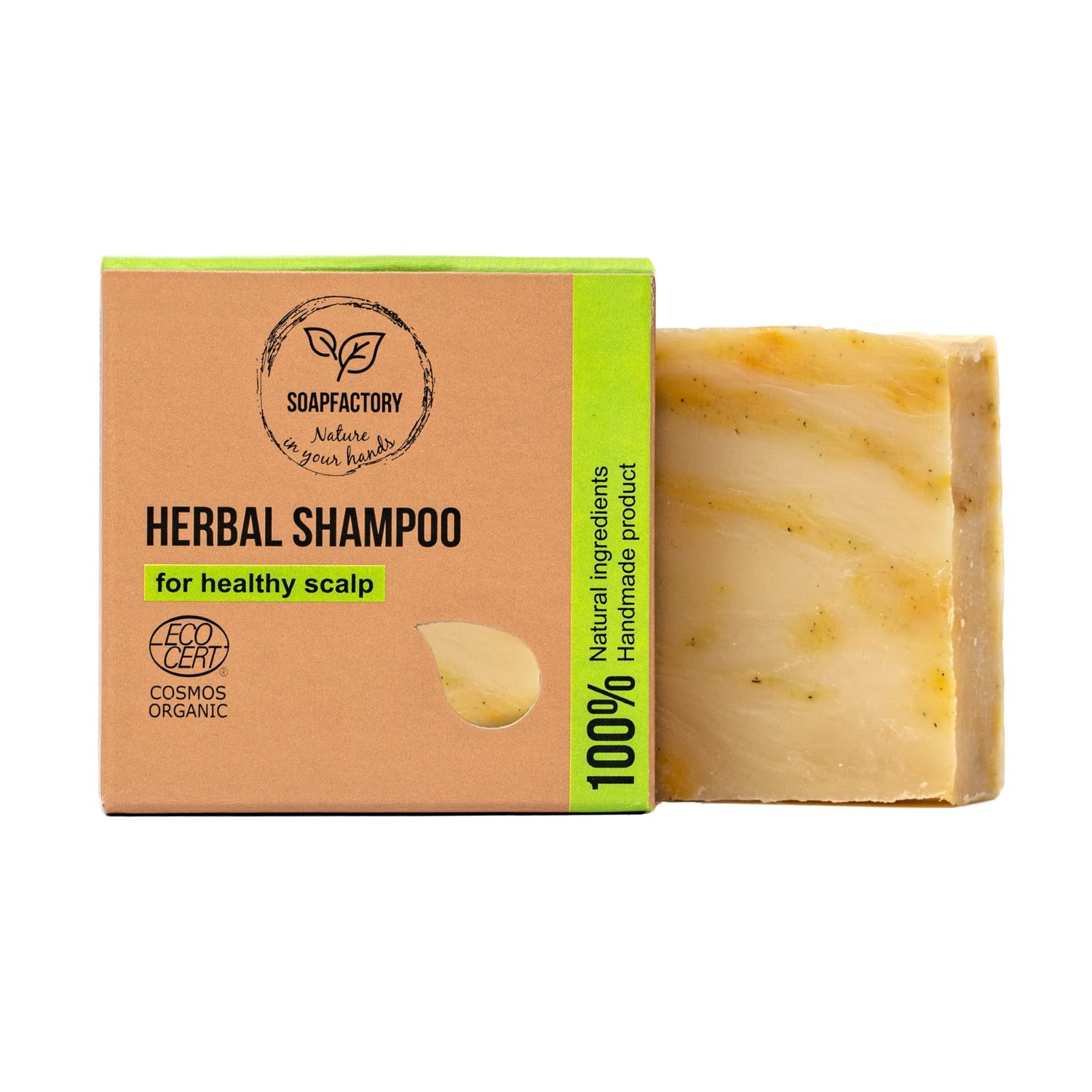 SoapFactory Organic Solid Dandruff Shampoo Bar for Oily Hair, Hair Soap with Tea Tree and Rosemary Oil, 100 Natural, Vegan, Handmade, Plastic Free, 3 ounce