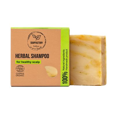 SoapFactory Organic Solid Dandruff Shampoo Bar for Oily Hair, Hair Soap with Tea Tree and Rosemary Oil, 100 Natural, Vegan, Handmade, Plastic Free, 3 ounce