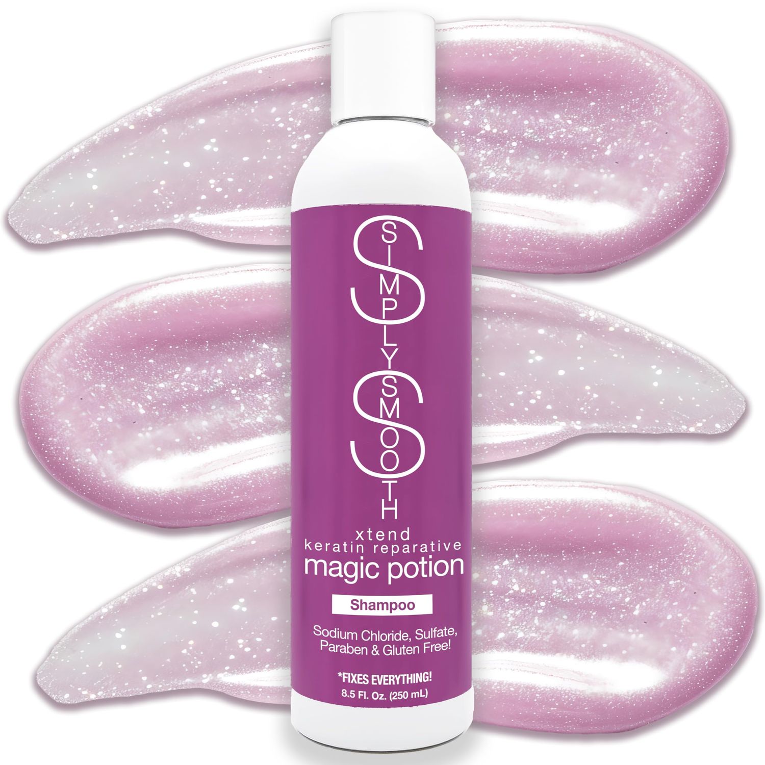 SIMPLY SMOOTH Magic Potion Shampoo Paraben Free Daily Shampoo Restore Repair Dry, Damaged, Keratin Depleted Hair Hydrate Create Soft, Healthy Hair For All Hair Type 8.5oz
