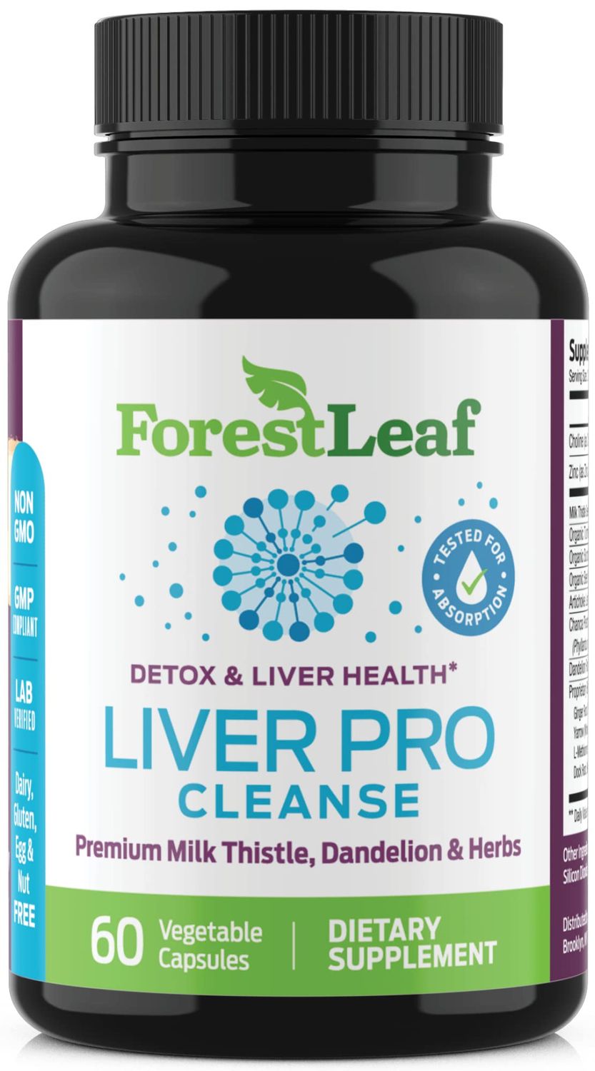 Liver Cleanse Detox Repair - Fatty Liver Repair Detox Complex Supplement wCholine, Zinc, Milk Thistle, Dandelion Root, Turmeric, Burdock, Artichoke - Liver Support Supplement 60 Caps
