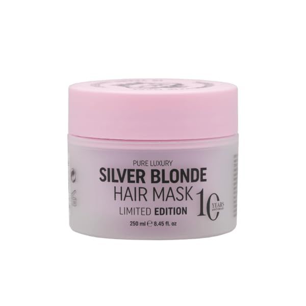 RICH Pure Luxury Silver Blonde Hair Mask - Purple Hair Treatment for Blonde, Platinum, Bleached, Silver, Gray, Ash Brassy Hair - No Yellow Tones - 8.45 Oz