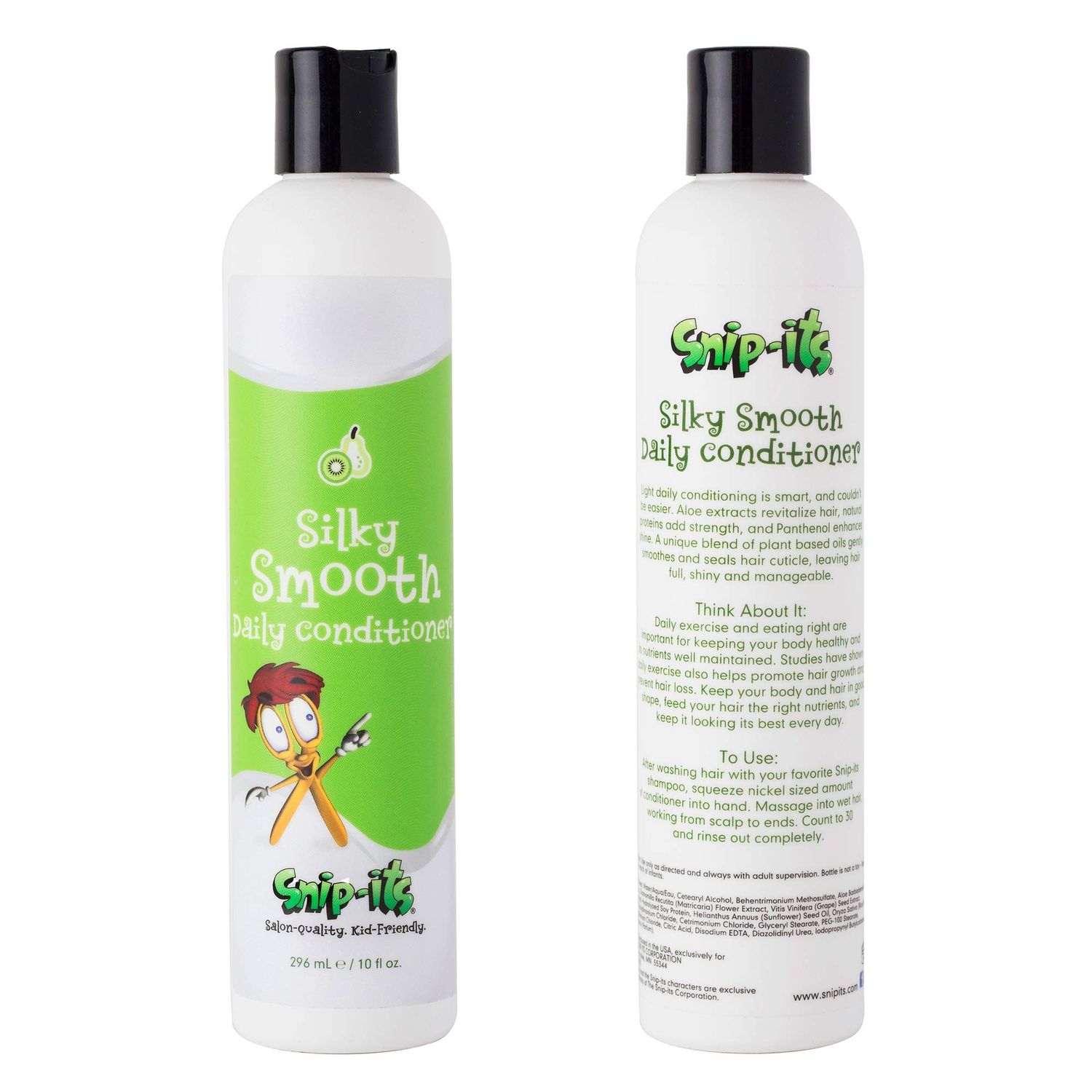 Snip-its Silky Smooth Natural Hair Conditioner for Kids 10 oz Moisturize and Restore Hair- Leave Hair Feeling Light and Tangle Free - All Natural and Made in the USA Salon Quality. Kid Friendly.