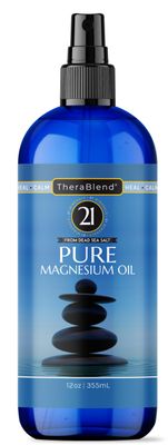 Magnesium Spray 12oz, Pure Magnesium Oil Spray, 21 Essential Minerals, Sodium, Potassium, Calcium, Magnesium Oil for Feet, Easy to Use Topical Magnesium Spray, USP Grade Spray Magnesium 340g