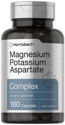 Horb ach Magnesium Potassium Aspartate Complex 180 Capsules Non-GMO and Gluten Free Formula