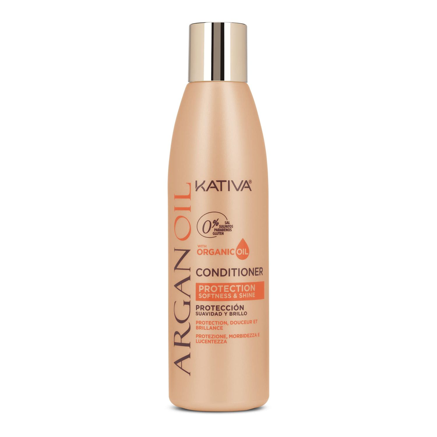 Kativa Argan Oil Conditioner (250 ML), Kativa Argan Oil Line, Moisturizes and Protects Hair, for Dry or Damaged Hair, Salt Free, Sulfate Free, Gluten Free, Paraben Free