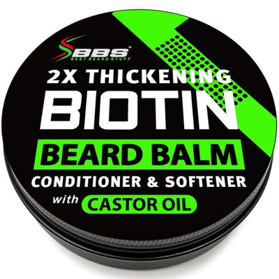 2X Thickening BIOTIN Beard Balm For Men Mustache Wax for Beard Growth Organic Beard Conditioner for Men Beard Softener for Men Beard Moisturizer for Men Castor Oil Beard Wax for Men USA