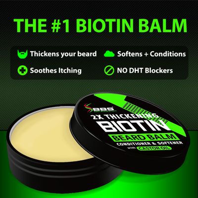 2X Thickening BIOTIN Beard Balm For Men Mustache Wax for Beard Growth Organic Beard Conditioner for Men Beard Softener for Men Beard Moisturizer for Men Castor Oil Beard Wax for Men USA