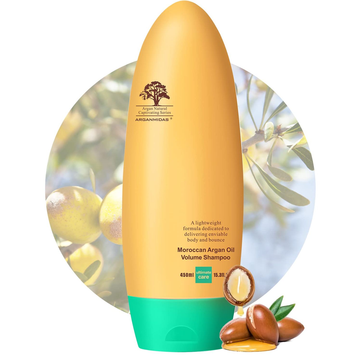 ARGANMIDAS Moroccan Argan Oil Volume Shampoo for Thinning Hair, Men and Women, Dry Damaged Hair, Thickening Shampoo