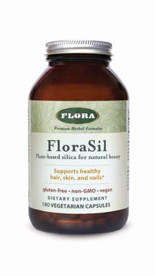 Flora FloraSil 180 Veg Capsules - Silica Supplement with Horsetail Extract for Healthy Hair, Skin, and Nails - Supports Collagen Formation
