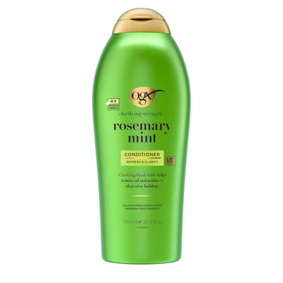 OGX Clarifying Strength Rosemary Mint Conditioner, Clarifying Conditioner Visibly Helps Remove Oil Residue to Clear Away Buildup from Oily Hair, Sulfate-Free Surfactants, 25.4 fl. Oz