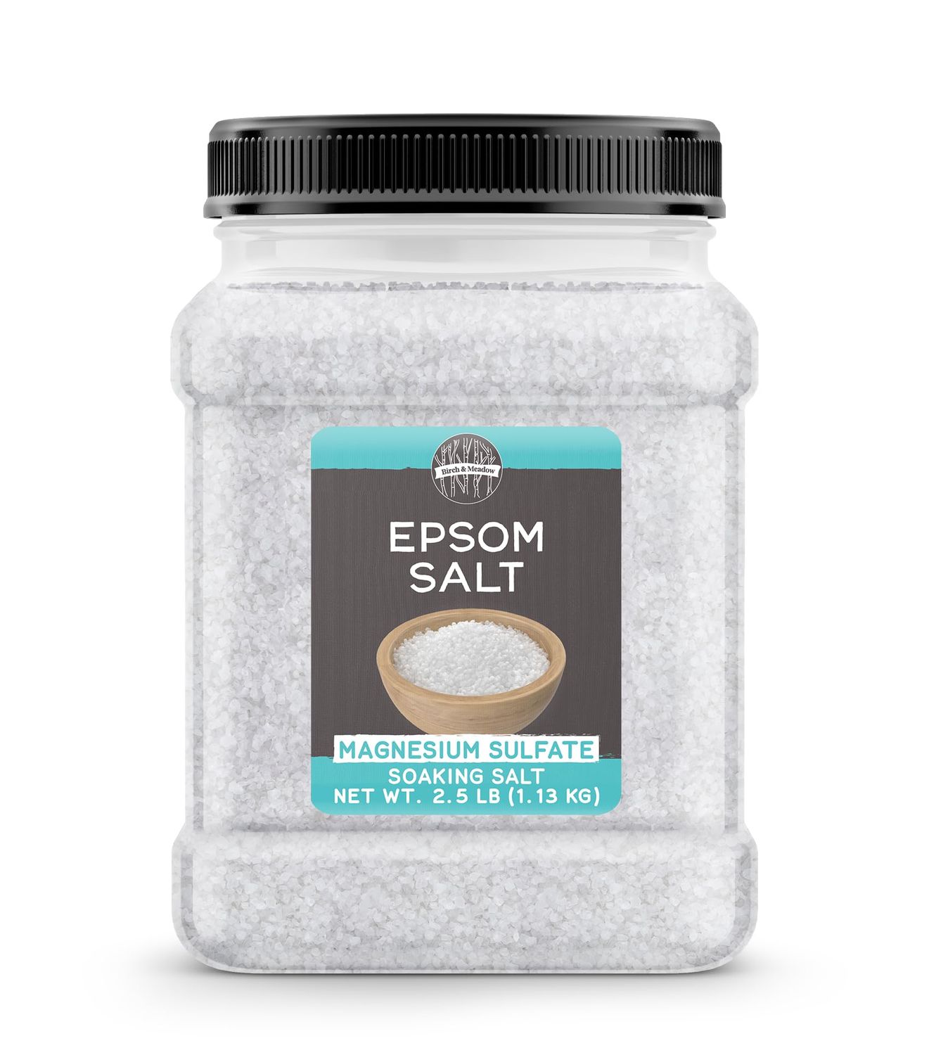 Birch Meadow Epsom Salt, 2.5 lb, Pure Magnesium Sulfate, Unscented, Bathing Soaking