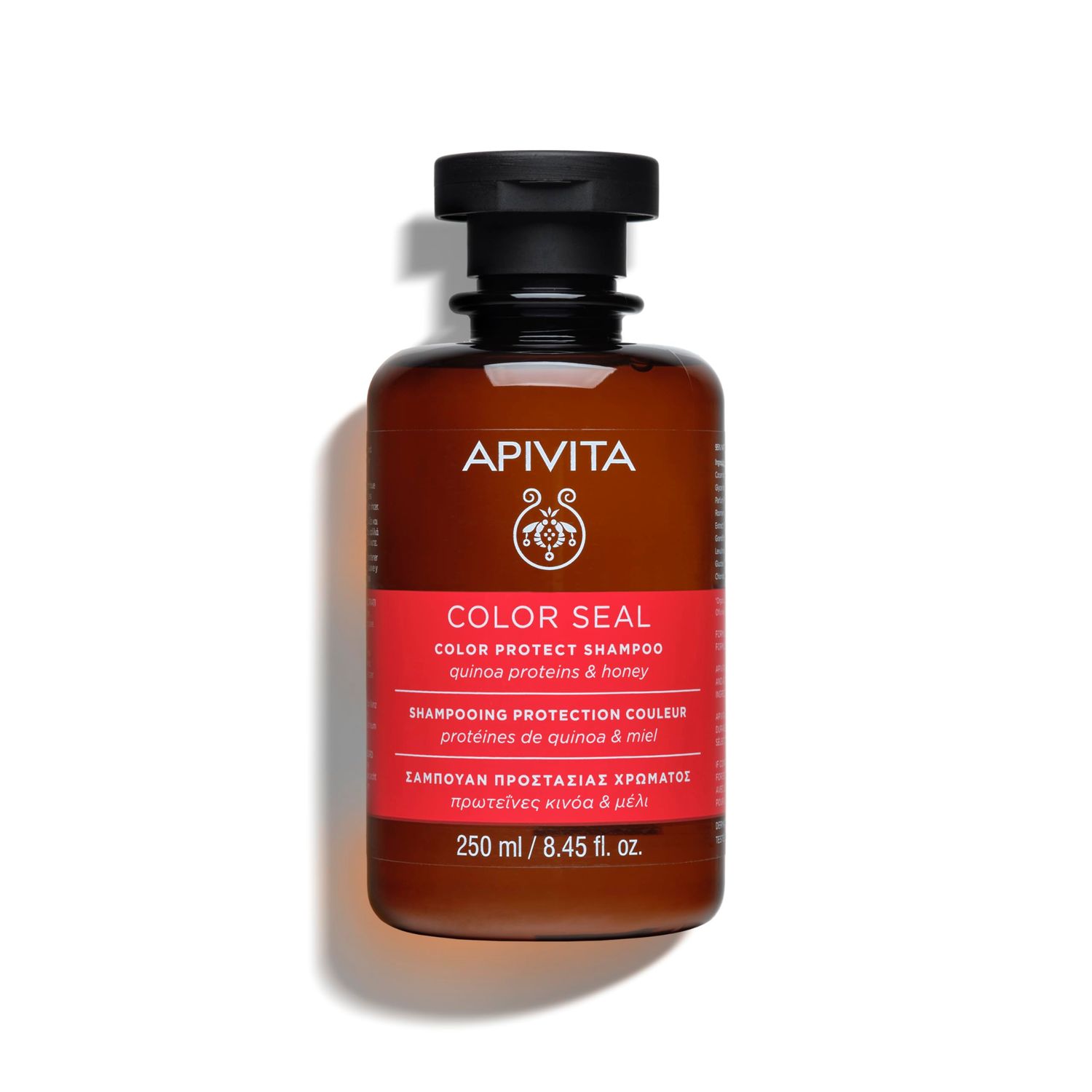 APIVITA Color Seal Color Protect Shampoo Moisturizes, Enhances Maintains Color with Quinoa Proteins Honey, Silicone-Free, 250 mL 8.45 oz