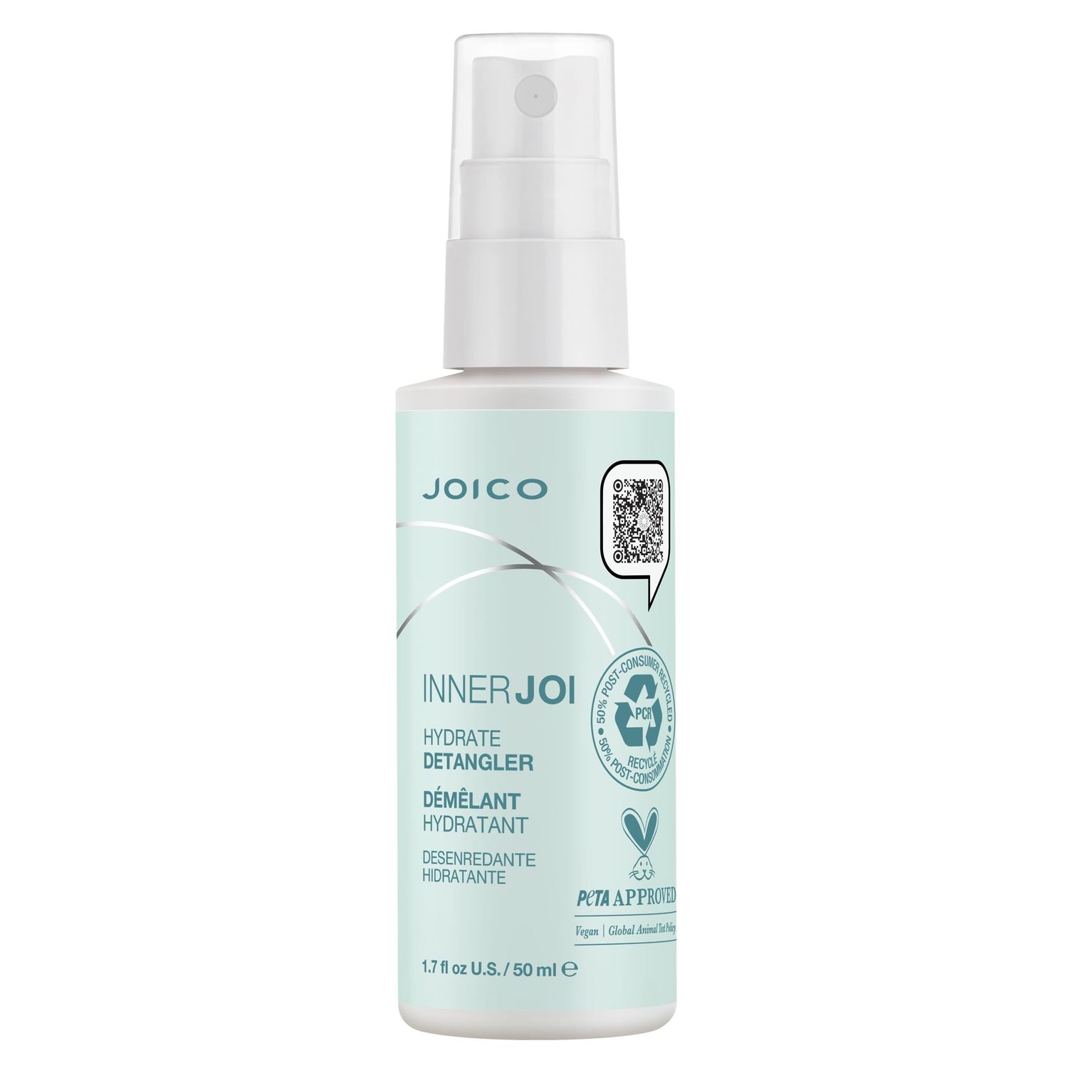 Joico InnerJoi Hydrate Detangler For Dry Tangled Hair Sulfate Paraben Free Naturally-Derived Vegan Formula 1.7 oz