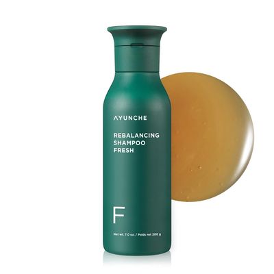 AYUNCHE Rebalancing Shampoo Fresh 7.1oz For Oily Scalp Cleanse Excess Sebum Oiliness Strengthen and Protect Hair Roots Anti-Hair Loss and Anti-Thinning Shampoo Korean Salon Brand
