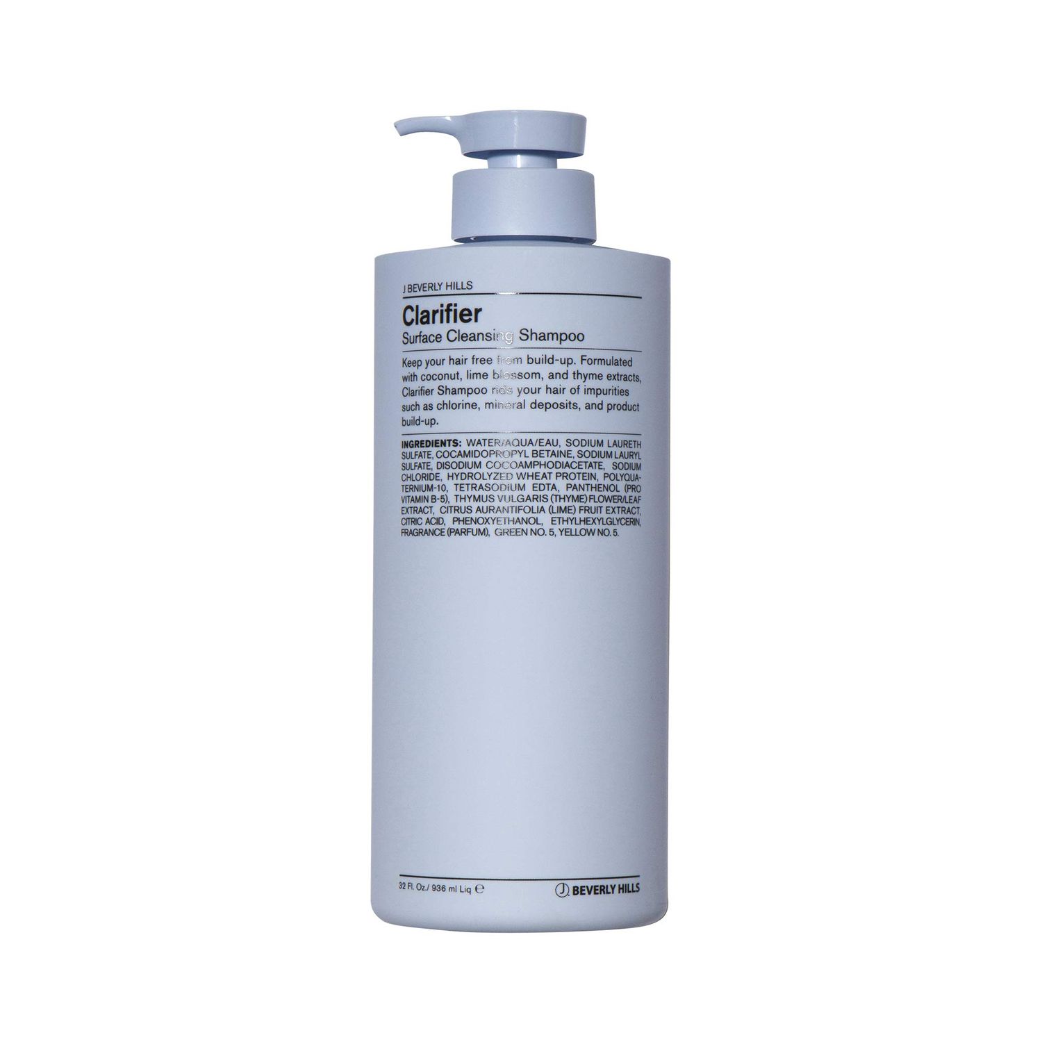 J Beverly Hills Blue Clarifier Purifying Shampoo with Coconut Oil to Hydrate Hair, (32 Oz)