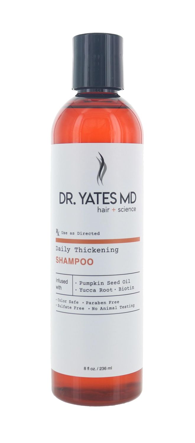 Dr. Yates MD Hair Science Daily Thickening Shampoo, Adds Volume and Supports Prevention of Hair Loss, For Men and Women (8 Fl Oz)