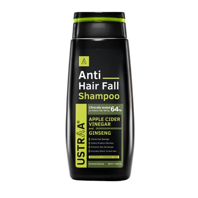 Ustraa Anti Hair Fall Shampoo with Apple Cider Vinegar - Prevents Hair Fall, Strengthens Weak Falling Hair and Adds Shine Lusture to Hair - Sulphate Paraben Free - 6.76 oz