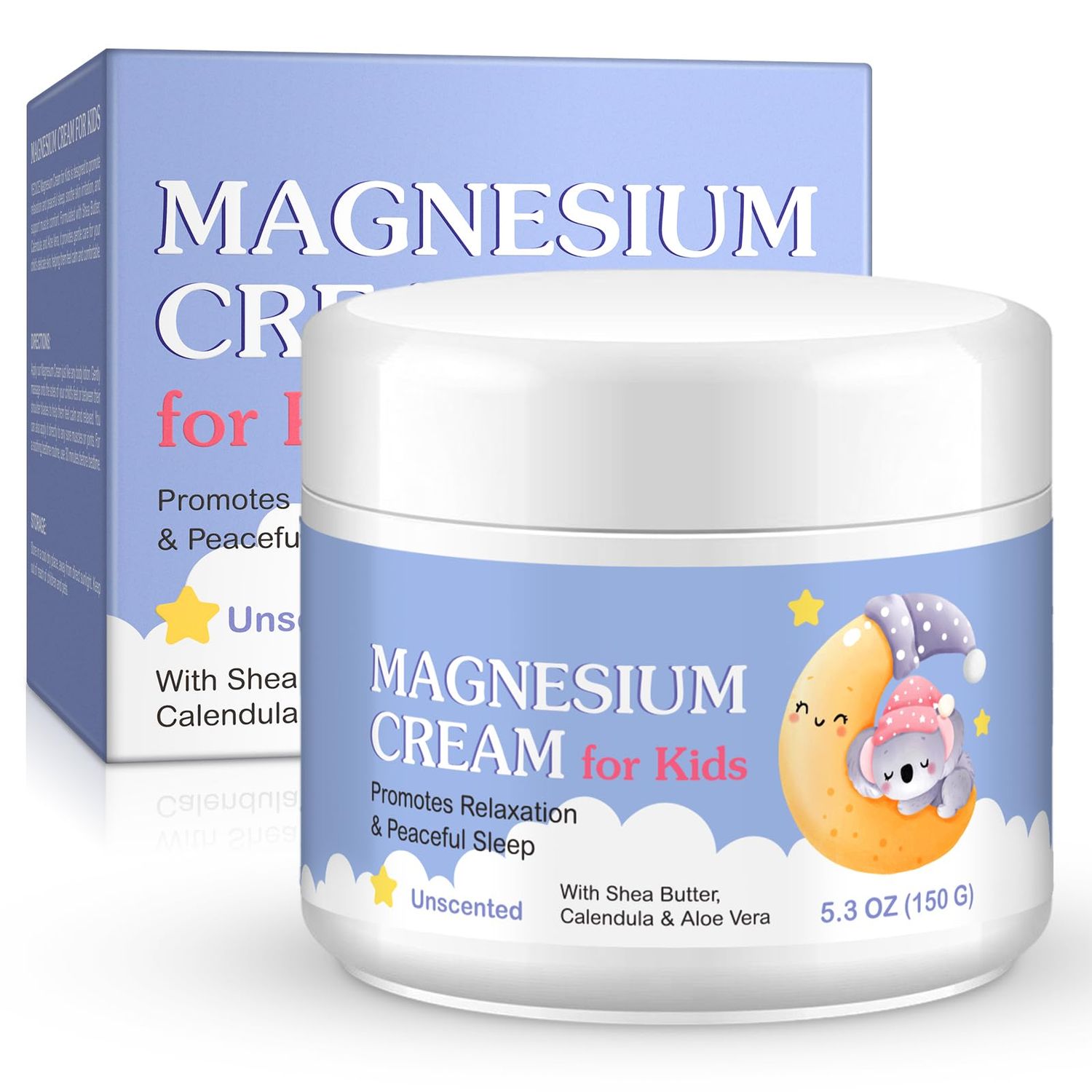 Magnesium Lotion for Kids, Topical Magnesium Cream with Shea Butter, Calendula Aloe Vera, for Babies, Toddlers Juniors, Apply to Legs, Arms or Chest, Easy To Absorb - 5.3 oz